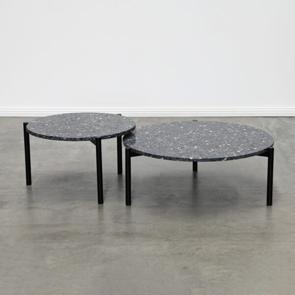 Round black coffee table