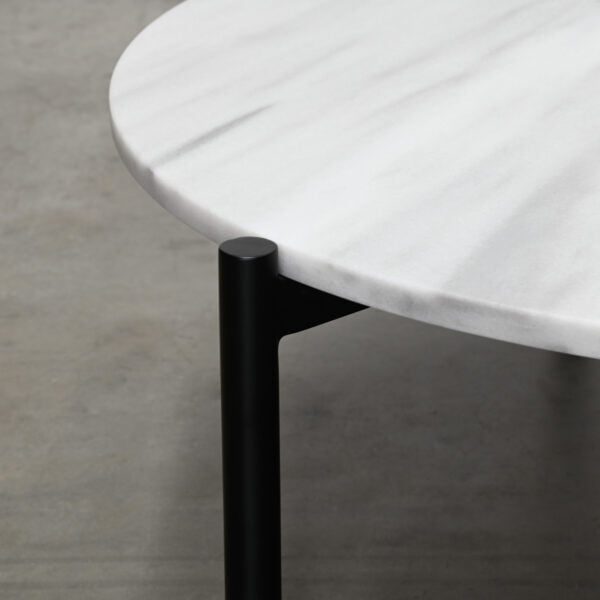 Round white marble coffee table