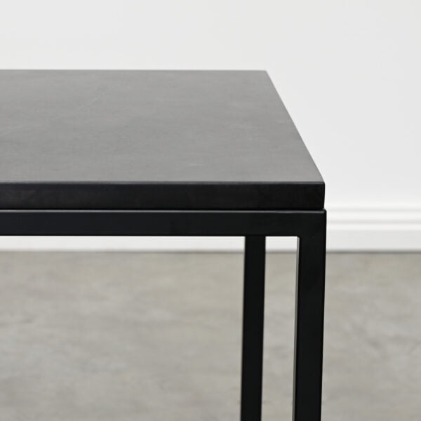 Square black marble side table