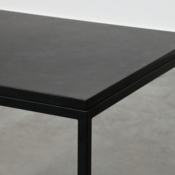Square black marble side table