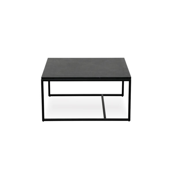 Square black marble coffee table