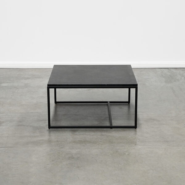 Square black marble coffee table