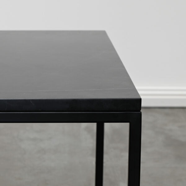 Square black marble coffee table