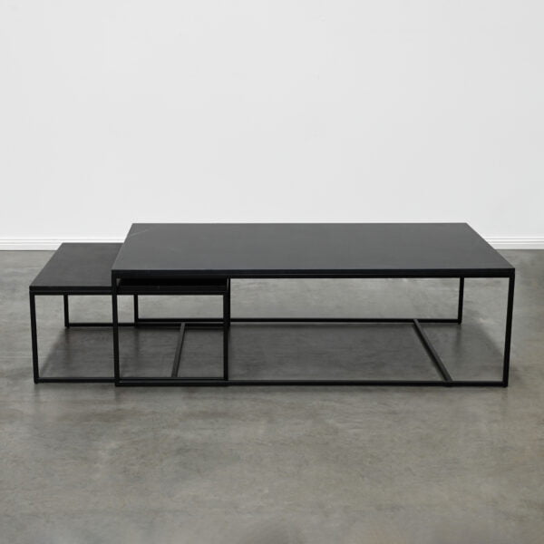 Square black marble coffee table