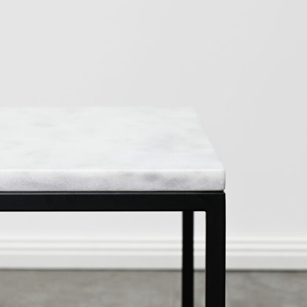 Rectangular white marble coffee table