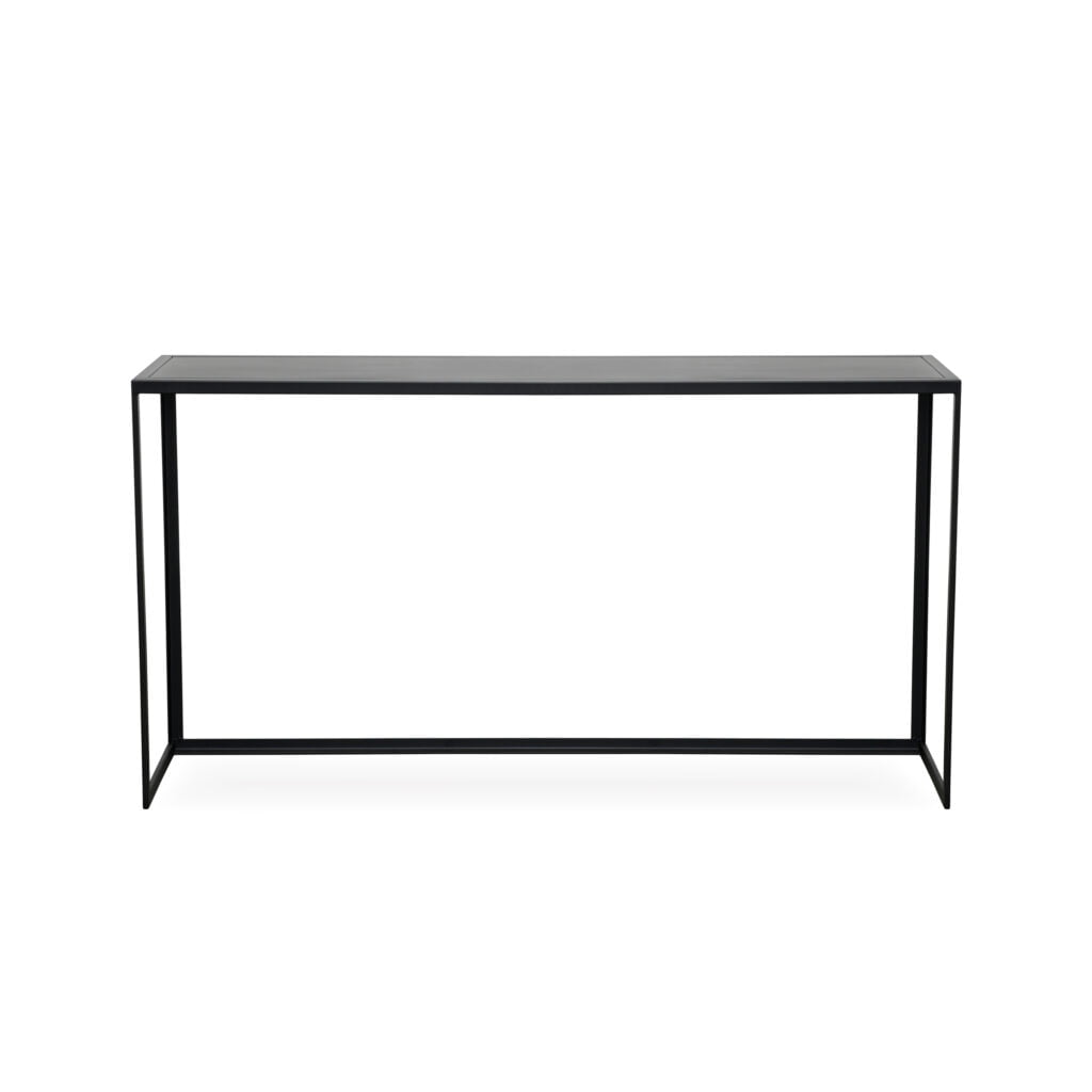 Black metal console table