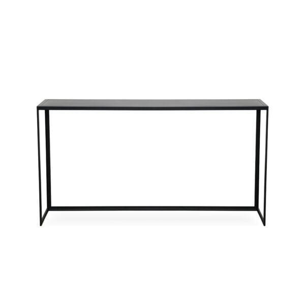 Black metal console table