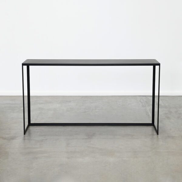 Black metal console table