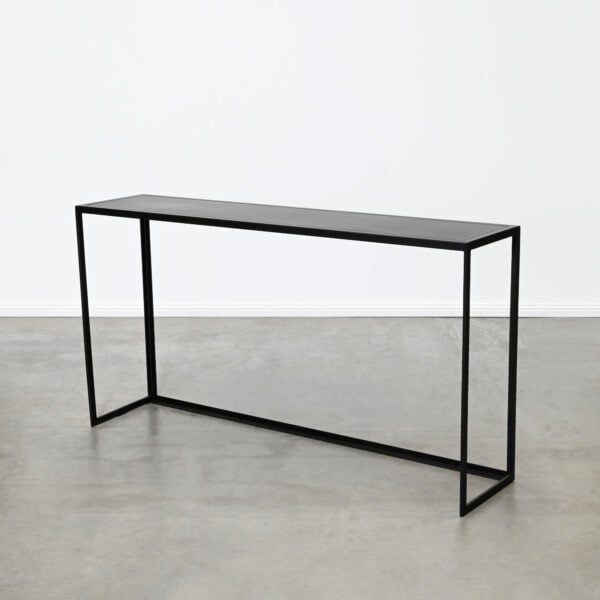 Black metal console table