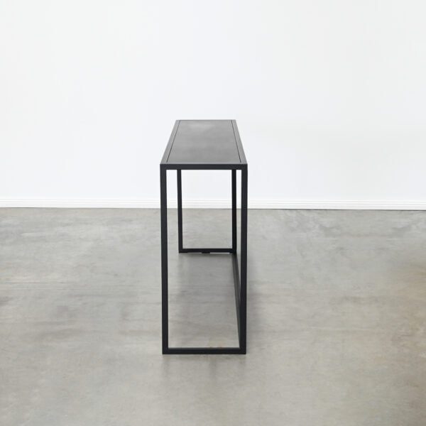 Black metal console table