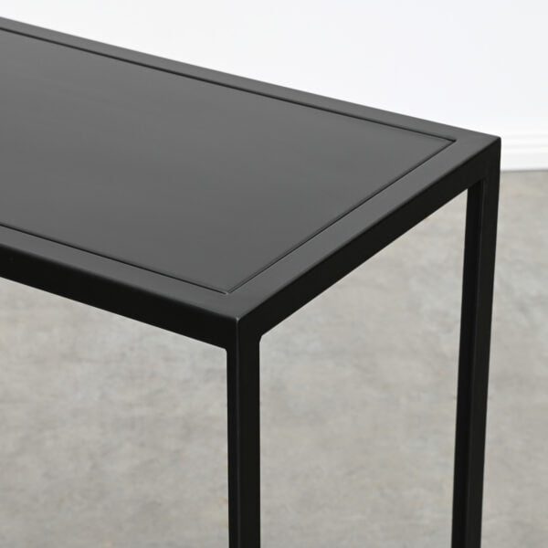 Black metal console table