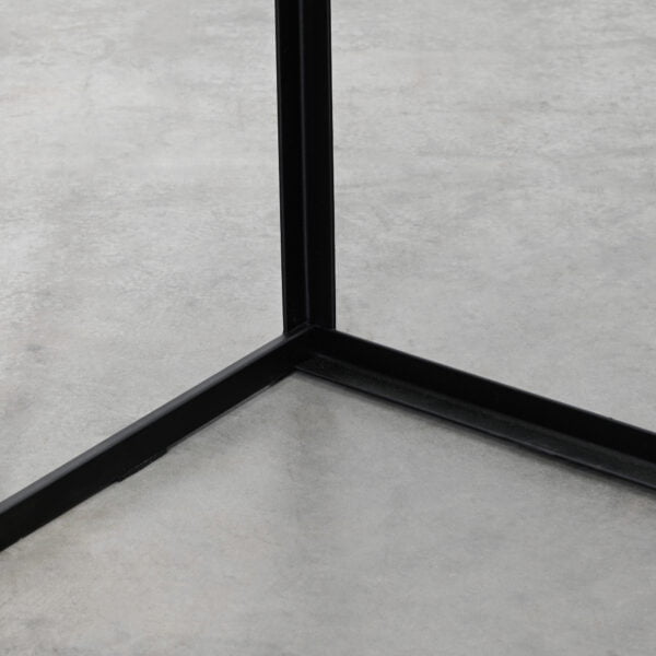 Black metal console table