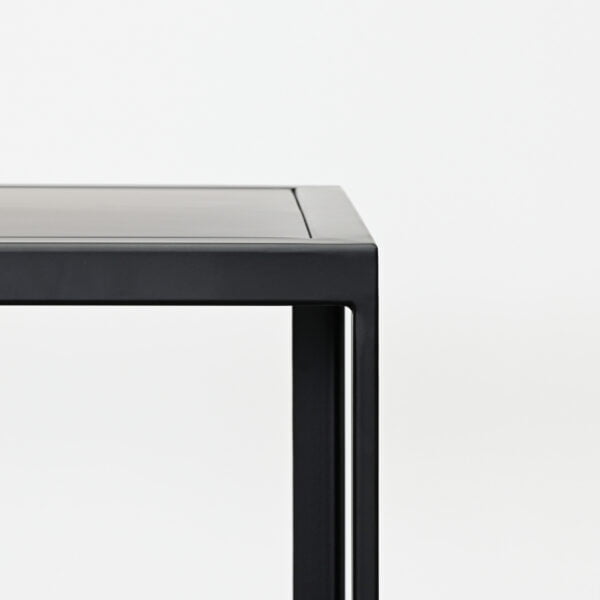 Black metal console table