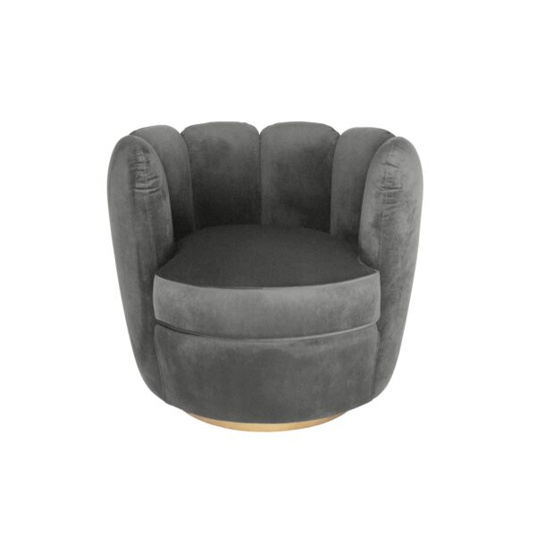 Charcoal Grey Swivel Armchair