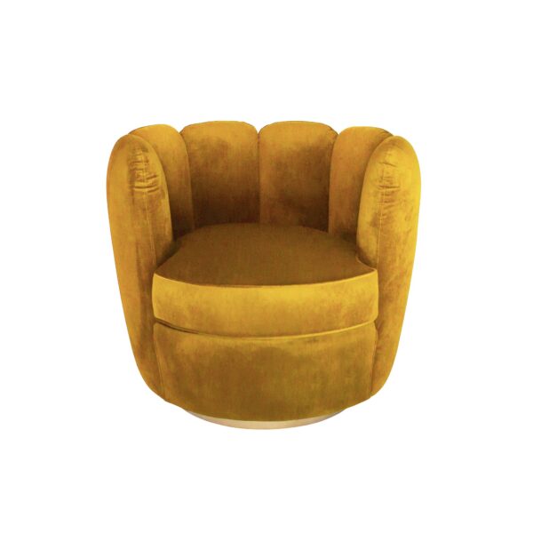 Honeycomb Yellow Swivel Armchair