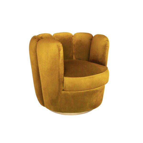 Honeycomb Yellow Swivel Armchair