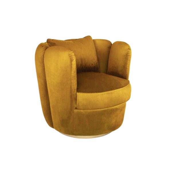 Honeycomb Yellow Swivel Armchair