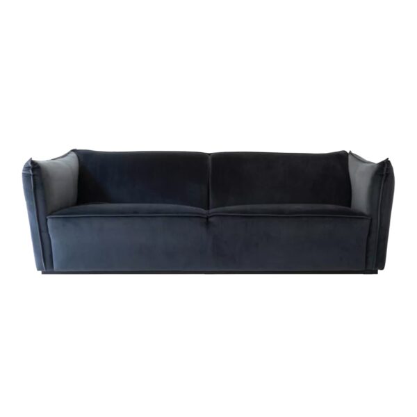 Grey Velvet Three Seater Sofa