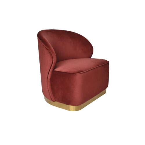Tuscan Red Velvet Chair