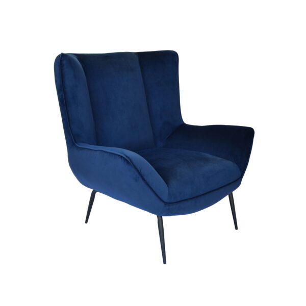 Navy Blue Velvet Armchair