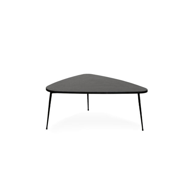 Round black marble side table