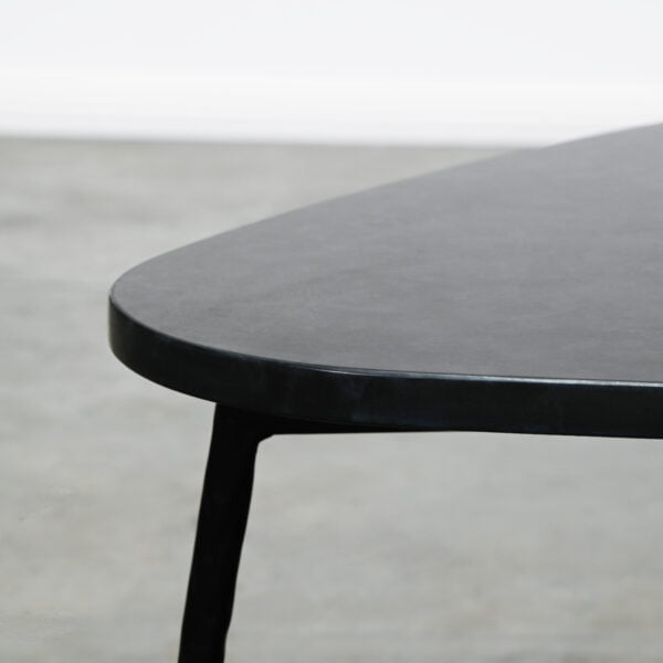 Round black marble side table