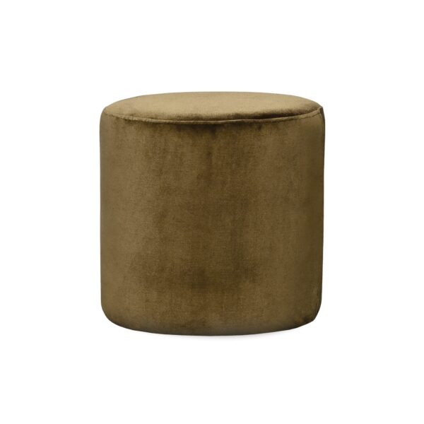 Round Green Velvet Ottoman