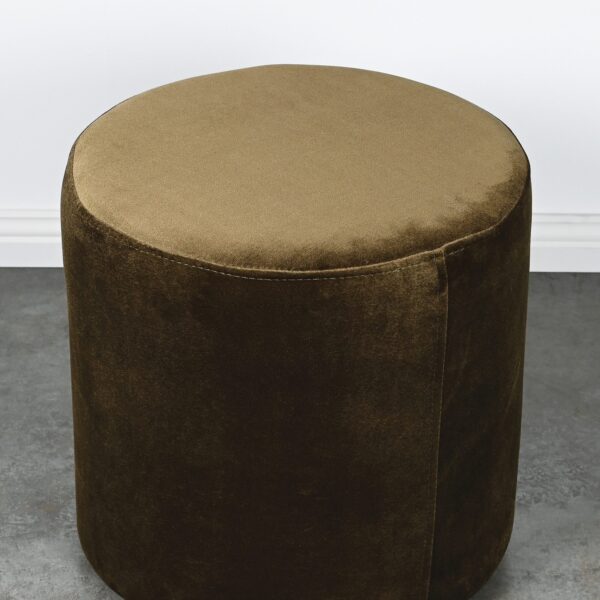 Round Green Velvet Ottoman