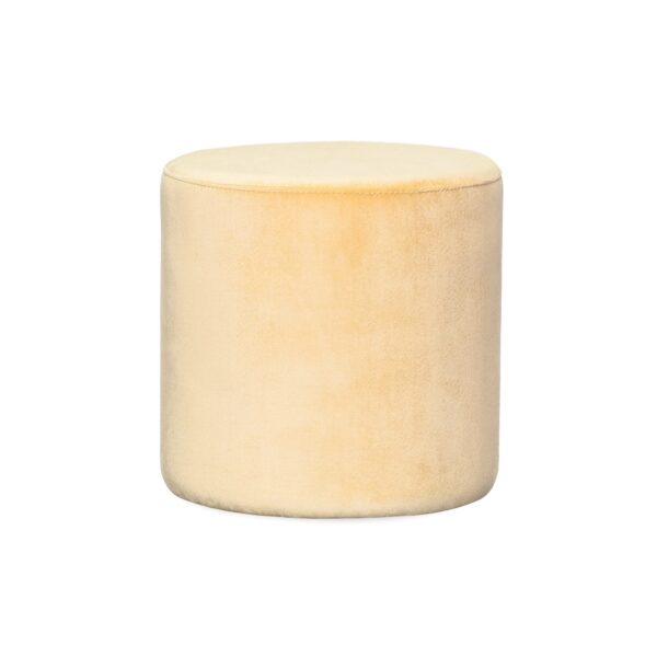 Round Yellow Velvet Ottoman