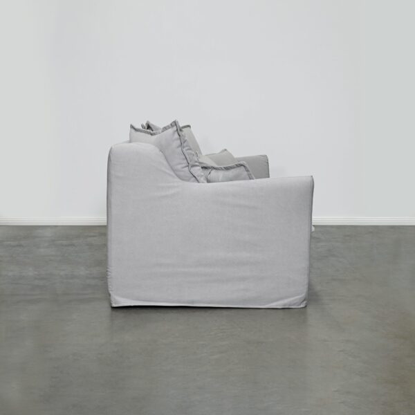 Grey linen three seater sofa