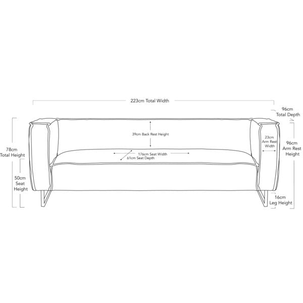 Grey Three Seater Sofa