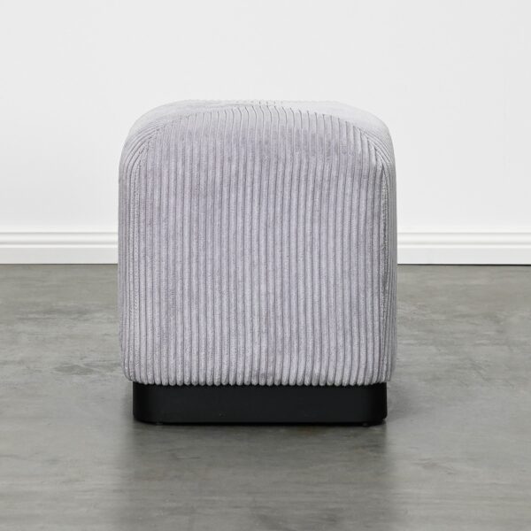 Square Grey Corduroy Ottoman