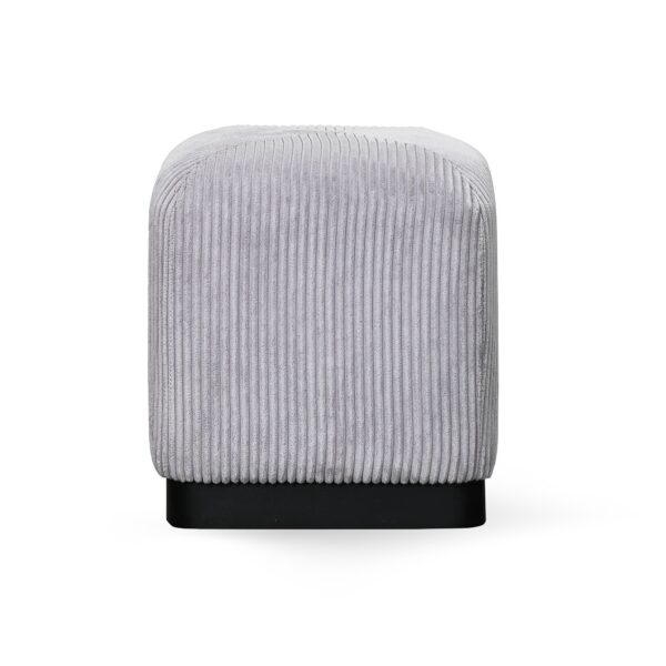 Square Grey Corduroy Ottoman