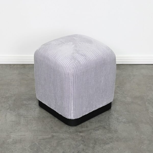 Square Grey Corduroy Ottoman