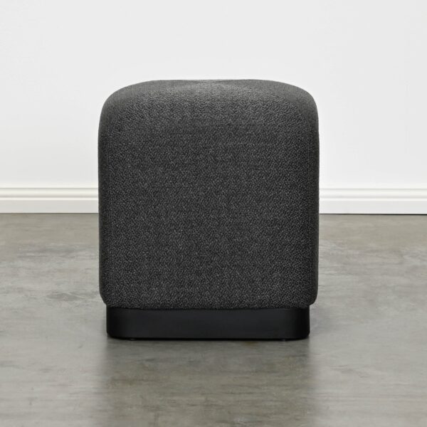 Square Grey Fabric Ottoman