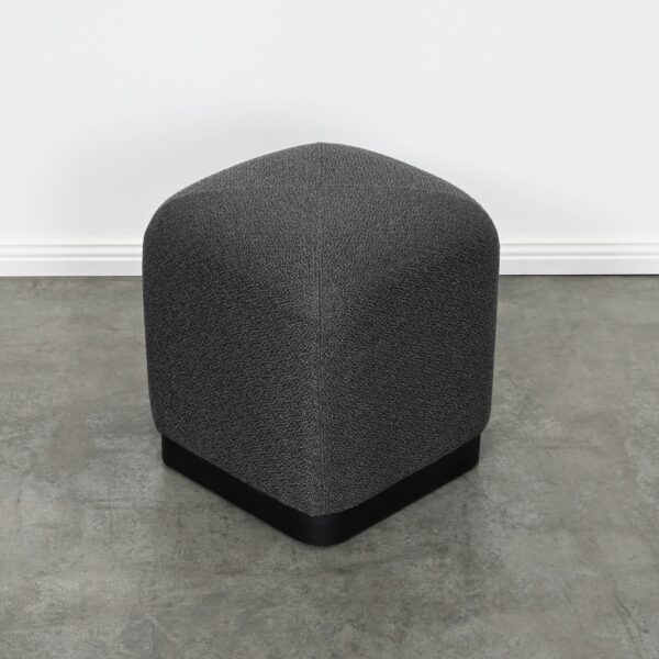 Square Grey Fabric Ottoman