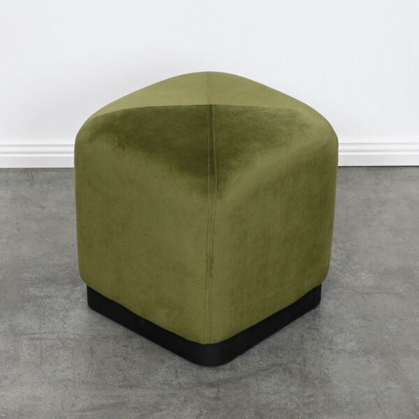 Square Green Velvet Ottoman