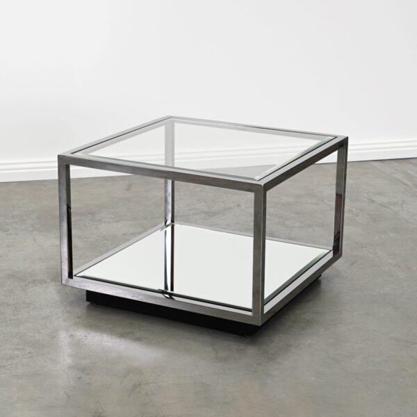 Silver Coffee Table With Glass Top