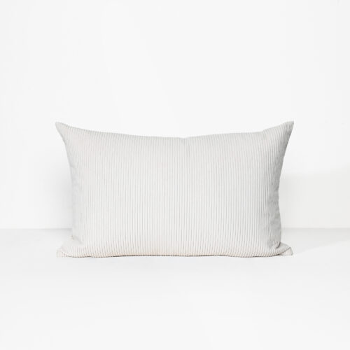 Cord Lumbar Cushion - Cream - Feather Fill