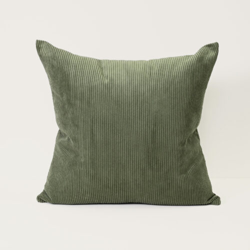 Cord Cushion - Military Green - Feather Fill