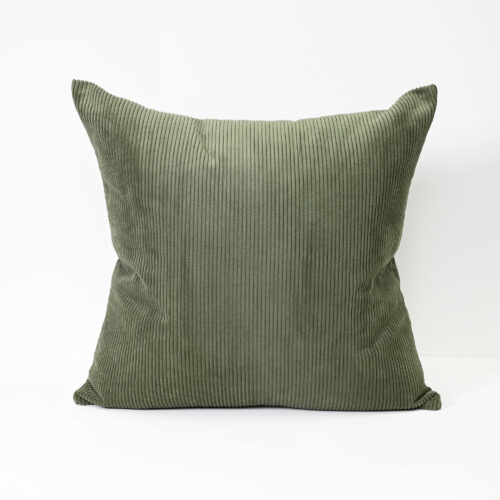Cord Cushion - Military Green - Feather Fill