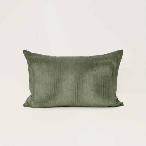 Cord Lumbar Cushion - Military Green - Feather Fill