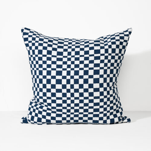 Blocks In Blue - Fabric Cushion - 57 X 57