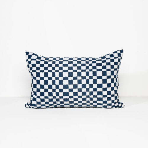 Blocks In Blue - Fabric Cushion - 37 X 57