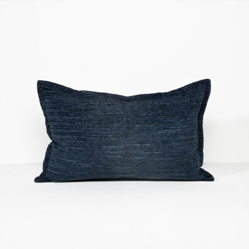 Ruffled Indigo - Velvet Cushion - 37 X 57