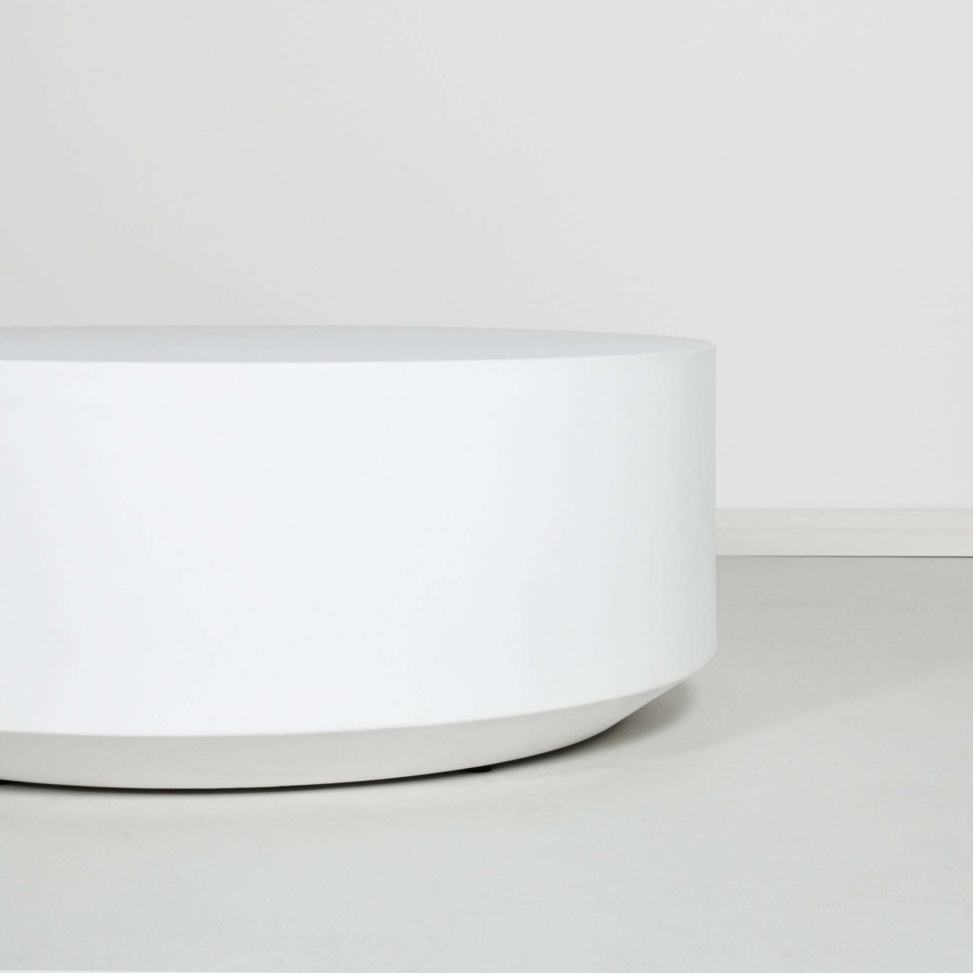 White Concrete Round Coffee Table