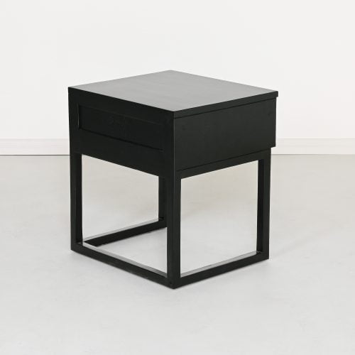 Black wood bedside table — free download