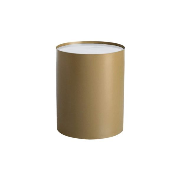 Tangiers Side Table - White Marble Gold Metal