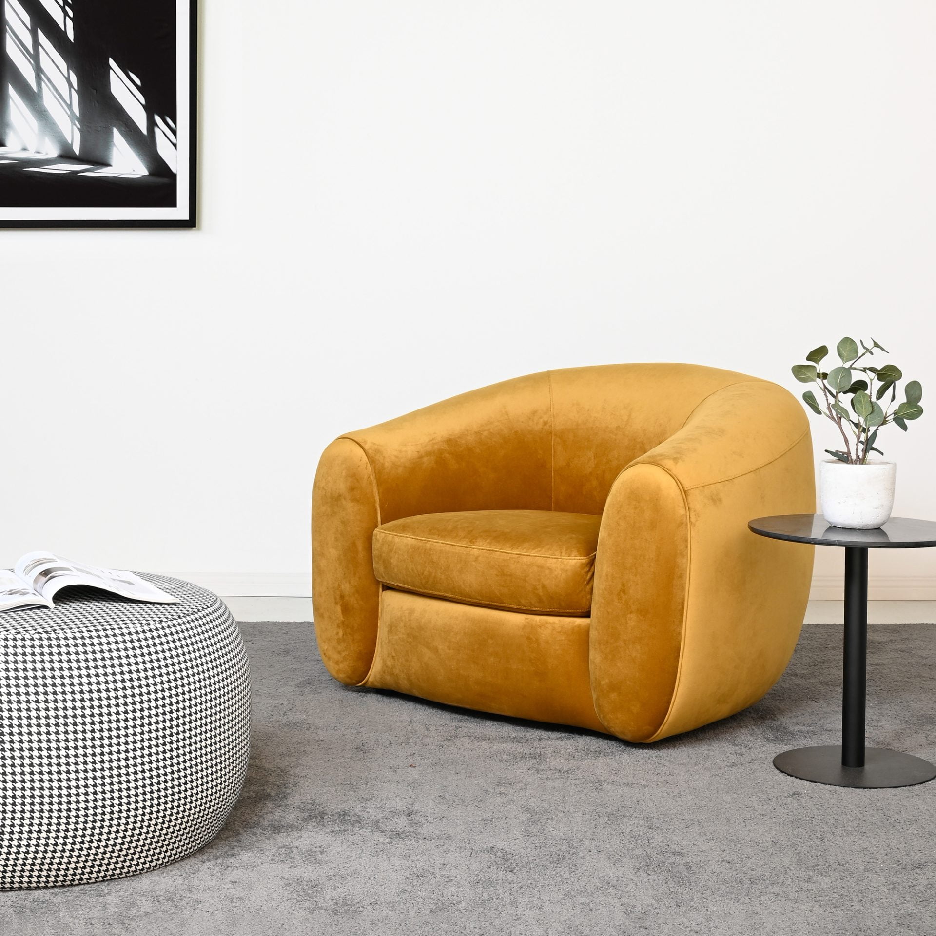 Honeycomb Yellow Armchair