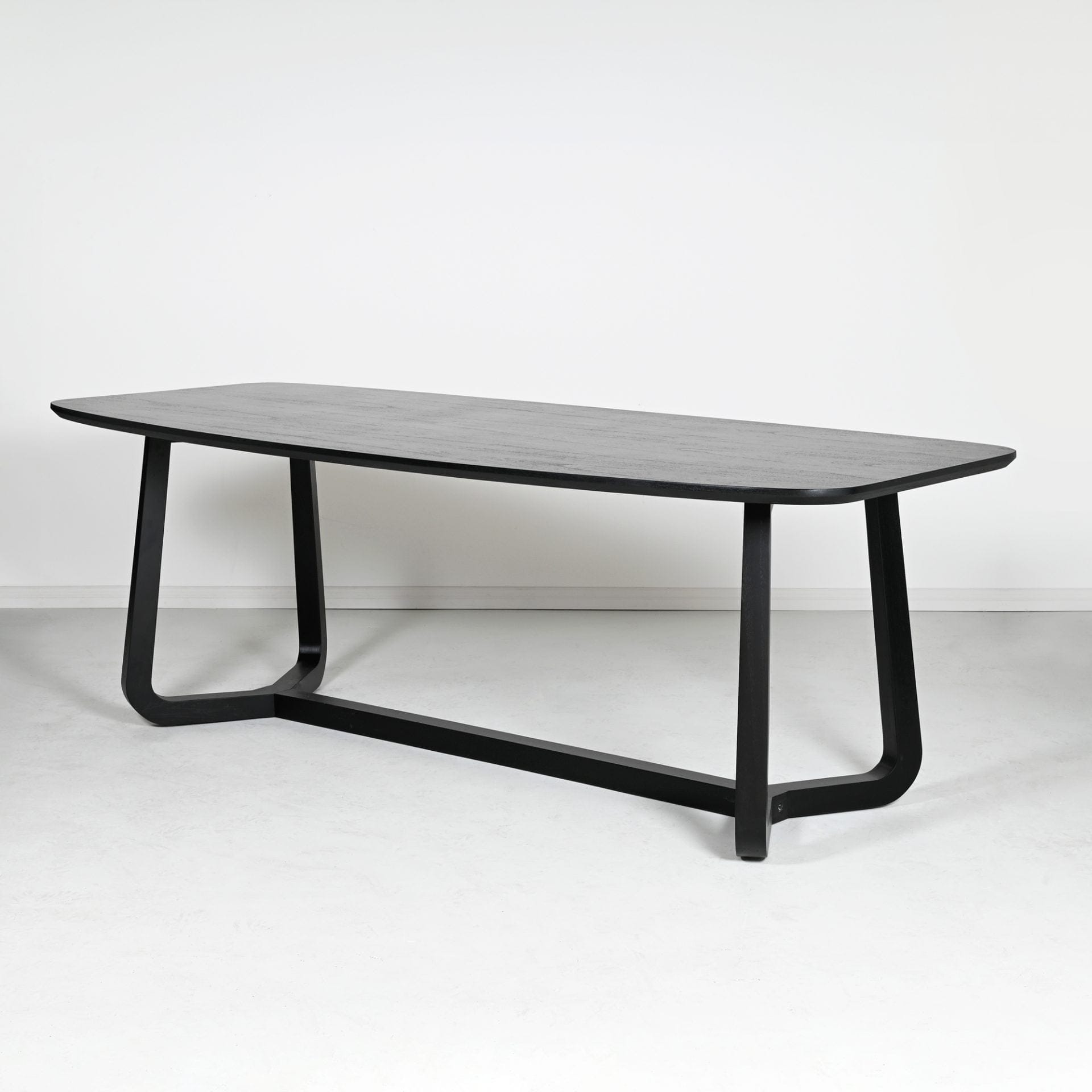 Black wood oval dining table